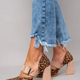 Selveta | Sabates de camussa amb estampat de lleopard i talons estables