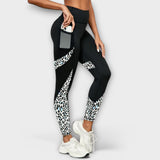 Pantalons d'entrenament de cintura alta amb estampat de lleopard