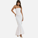 Vestit Maxi d'Convidada de Boda Brodat Sense Tirants