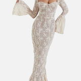 Elegant Vestit Maxi de Renda d'Estiu amb Cos de Corsé