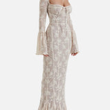 Elegant Vestit Maxi de Renda d'Estiu amb Cos de Corsé