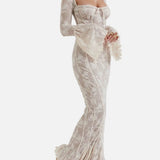 Elegant Vestit Maxi de Renda d'Estiu amb Cos de Corsé