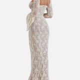 Elegant Vestit Maxi de Renda d'Estiu amb Cos de Corsé