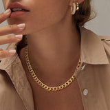 Thick Cuban Link Necklace | Gold