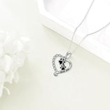 Friendship Bear Pendant Necklace in Silver and Black