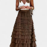 Faldilla boho amb detalls de setí teixit obert
