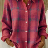 Ugnė - Camisa de punt suau amb patró de quadres