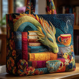 Bolsa Artesanal - Dragón Lector de Libros y Tazas