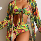 Glenda | Bikini con falda de flores