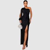 Meda - Elegant vestit maxi d'un sol espatlla