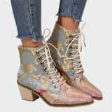 Botins de cuir amb flors