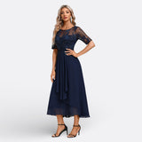 Elena - Vestit de Renda amb Manga Curta