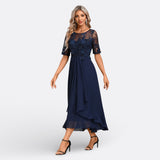 Elena - Vestit de Renda amb Manga Curta