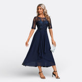 Elena - Vestit de Renda amb Manga Curta