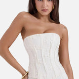 Vestit Maxi d'Convidada de Boda Brodat Sense Tirants
