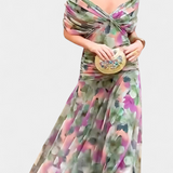 Teresa - Vestit llarg floral amb escot en V