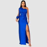 Meda - Elegant vestit maxi d'un sol espatlla