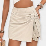 Pantalons Curts de Cintura Alta amb Falda