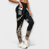 Pantalons d'entrenament de cintura alta amb estampat de lleopard