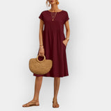 Vestit midi de línies simples