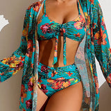 Glenda | Bikini con falda de flores