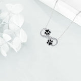 Infinite Love Dog Paw Necklace with Zirconia