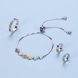 Adjustable Sterling Silver Bracelet with Dog Paw Print