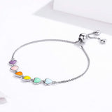 Adjustable Sterling Silver Bracelet with Dog Paw Print