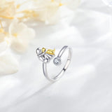 Adjustable Dog Ring Made of Silver – Handmade Ring for Women