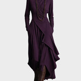 Teresa - Vestit maxi de punt asimètric amb coll alt