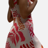 Vestit mini amb estampat tropical per a dona amb llaços ajustables a les espatlles