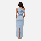 Vestit Maxi d'Convidada de Boda de Satén Drapat Coralie