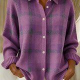 Ugnė - Camisa de punt suau amb patró de quadres