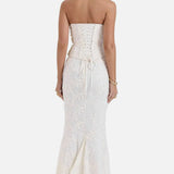 Vestit Maxi d'Convidada de Boda Brodat Sense Tirants