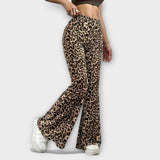 Pantalons de tall bootcut amb estampat de lleopard