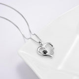 Collar with paw print and heart with infinity pendant