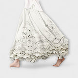 Luna – Falda Boho Màxima amb Bordat