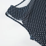 Vestit mini de llunes sense mànigues per a dona amb cintura ajustada