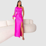 Meda - Elegant vestit maxi d'un sol espatlla