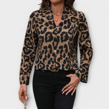 Kat | Blusa de lleopard d'ús diari amb escot en V