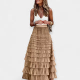 Faldilla boho amb detalls de setí teixit obert