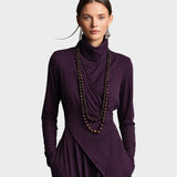 Teresa - Vestit maxi de punt asimètric amb coll alt