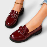 Mocassins Negres Lustrats per Dona amb Llaç