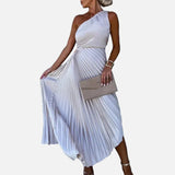 Vestit d'Elegància Asimètrica – Disseny Chic d'U Sol Ombre
