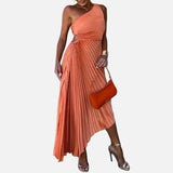 Vestit d'Elegància Asimètrica – Disseny Chic d'U Sol Ombre