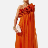 Vestit de Nit Floral Asimètric d'Un Shoulder
