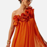 Vestit de Nit Floral Asimètric d'Un Shoulder