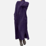 Vestit Maxi de Tardor – Sudadera Elegant de Tall Lliure per a Reunions Acollidores de Tardor