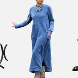 Vestit Maxi de Tardor – Sudadera Elegant de Tall Lliure per a Reunions Acollidores de Tardor