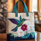 Bolsa Acolchada - Colibrí y Flor Blanca